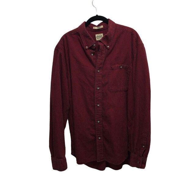 Orton Brothers Clothing Co Mens Red Checked Long Sleeve Button Down Shirt Extra - Picture 1 of 8
